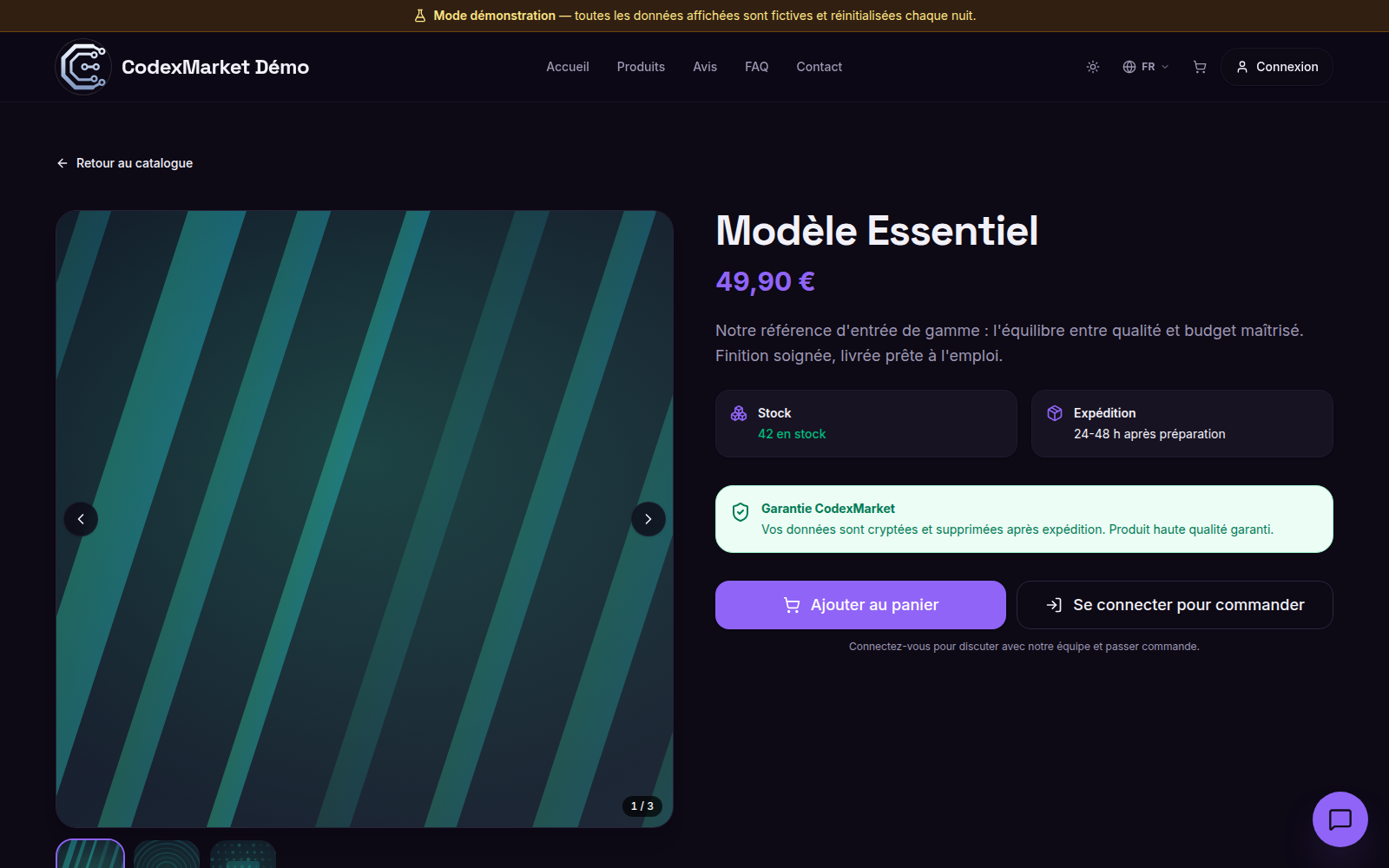 Fiche produit détaillée